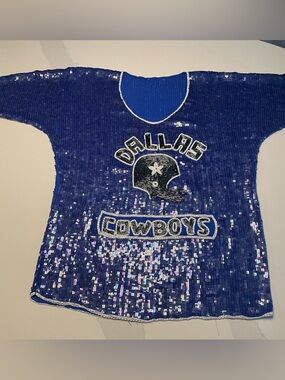 Jeanette Kastenberg for St. Martin 1980’s Dallas Cowboys sequin top. Rare